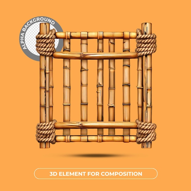 an orange background with a picture of a bamboo frame with the title element for composition.