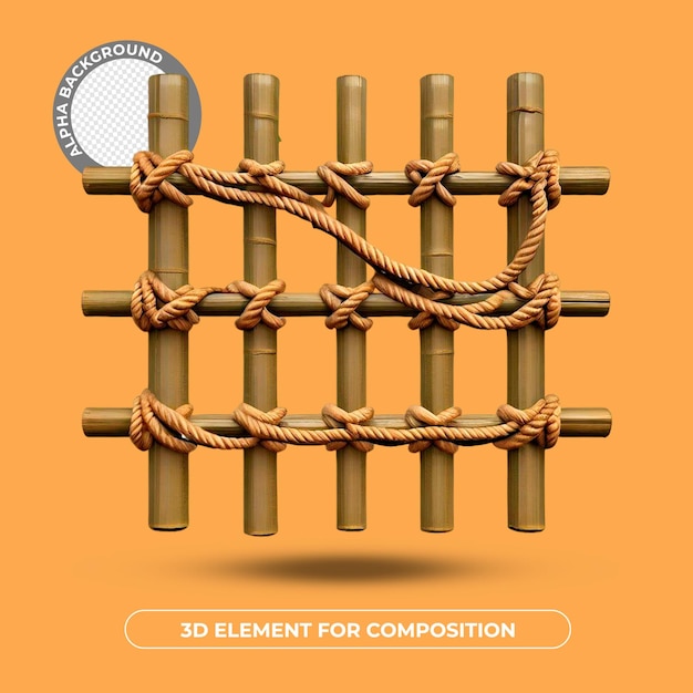 an orange background with a picture of a bamboo structure with the title element for composition.