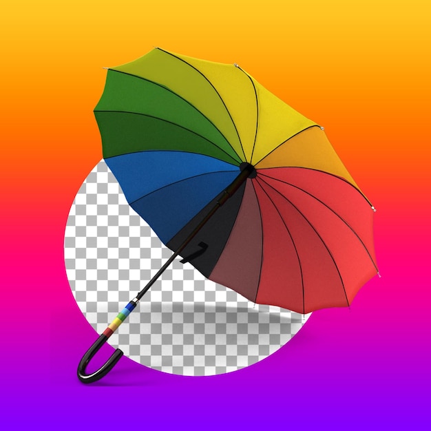 PSD Зонт с радужным мотивом для концепции дня гордости