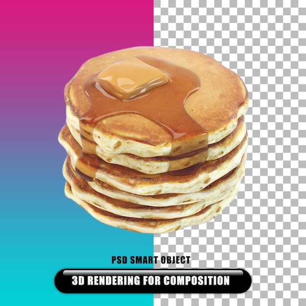 An unique concept of Shrove Tuesday with 3D rendering pancake on transparent background