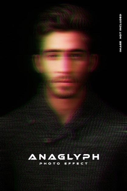 anaglyph distortion glitch photo effect