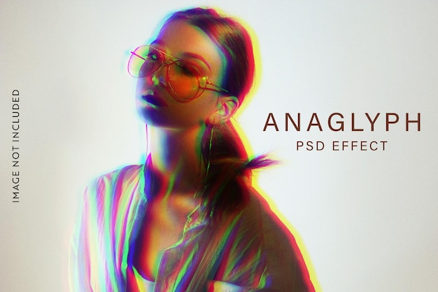 PSD anaglyph glitch psd photo effect