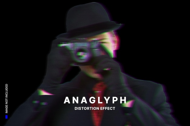 anaglyph photo effect template