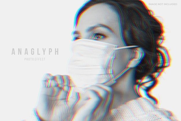 Anaglyph photo effect template