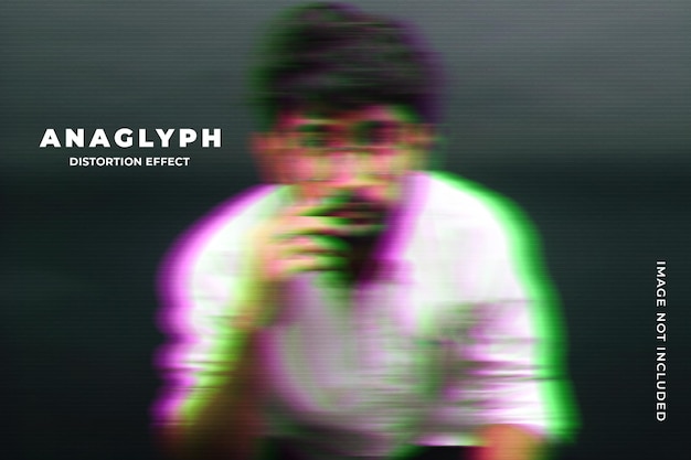 anaglyph photo effect template