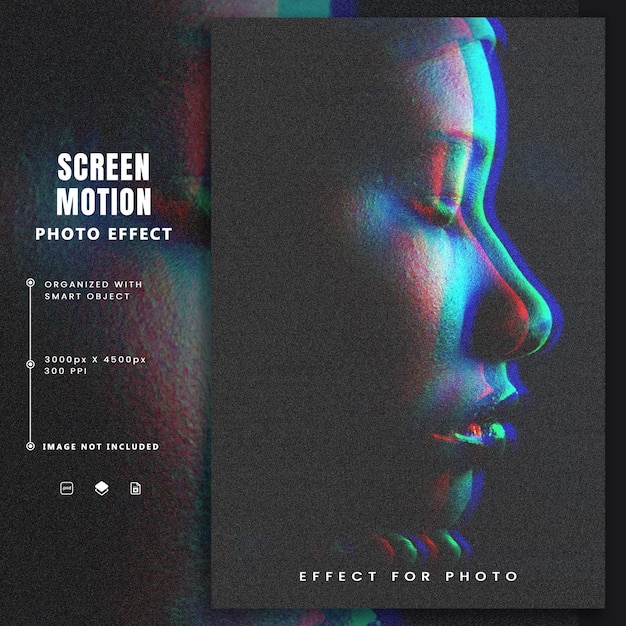 Anaglyph screen motion photo effect