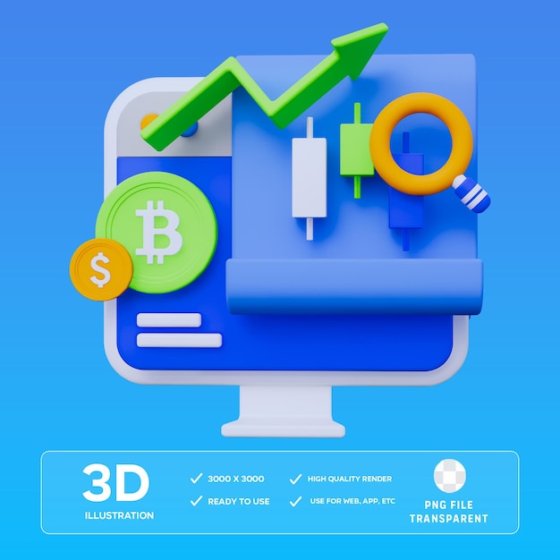analityk internetowy 3D Ilustracja