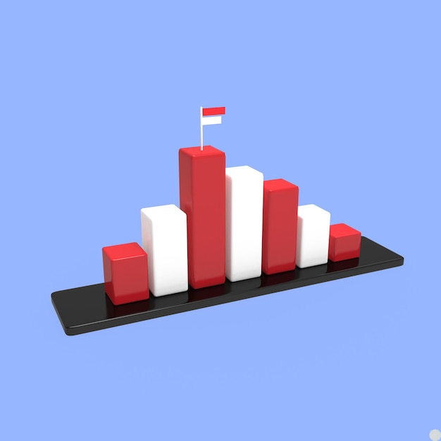 PSD analiza danych 3d pas finansów wzrost wykres sukcesu biznesu izolowana ilustracja