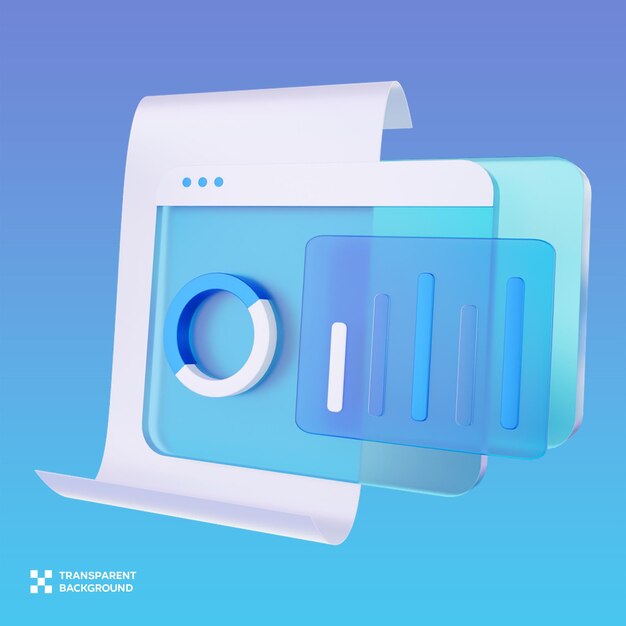 Analiza danych PSD 3D Ilustracja