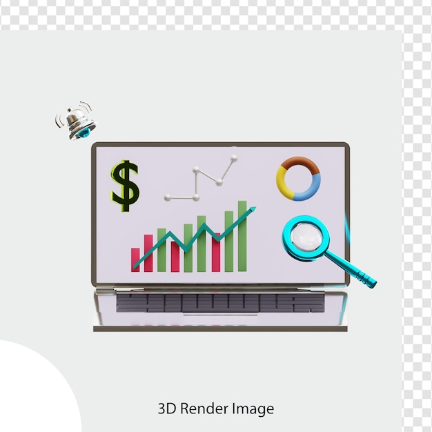 Analiza Finansowa Wysoki Wzrost Ilustracja 3d