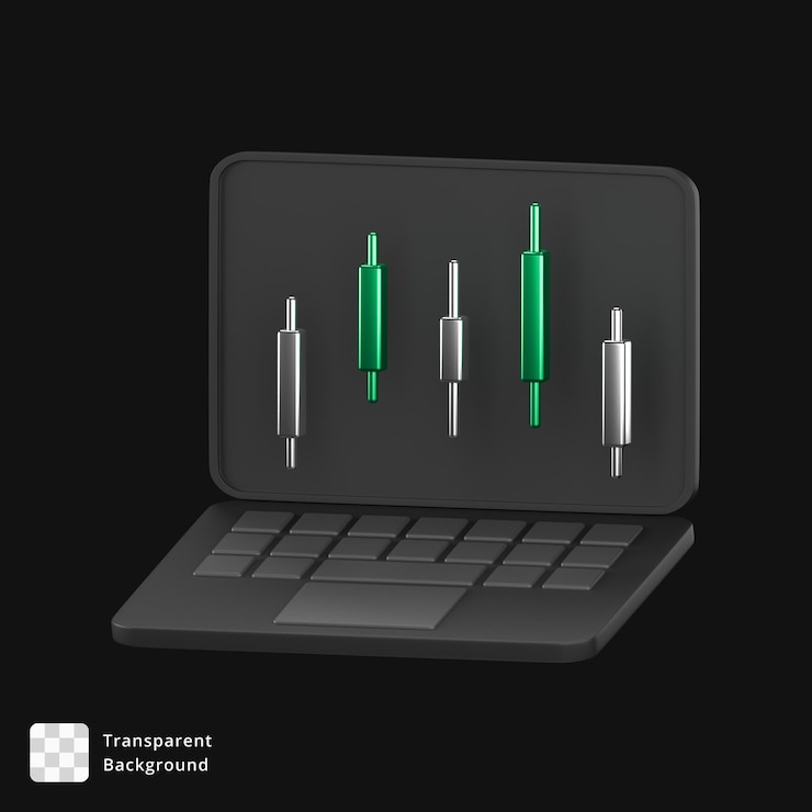 PSD analiza handlu na ekranie laptopa wizualizacja rynku akcji