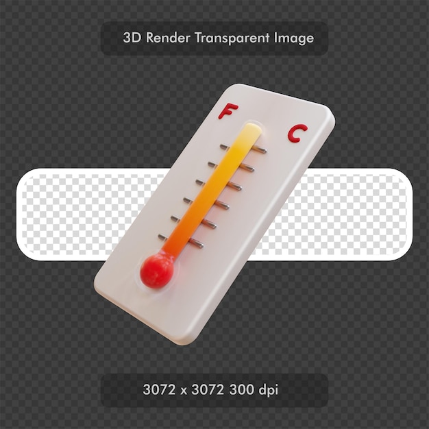 PSD analog thermometer 3d rendered icon illustration