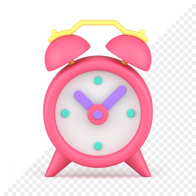 PSD analog vintage alarm clock for time measurement 3d icon isometric illustration