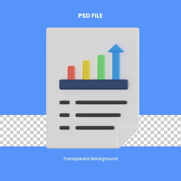 PSD analyse rapport 3d-rendering pictogram illustratie analytics