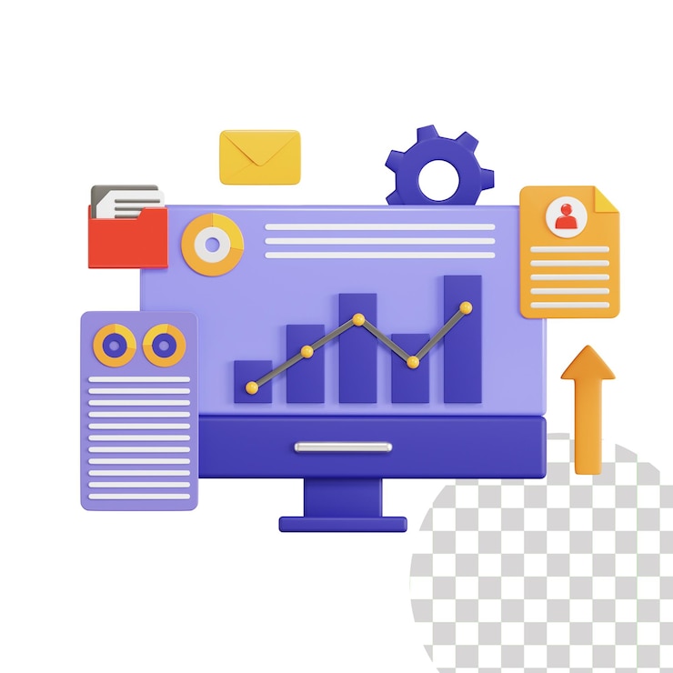 PSD анализ роста бизнеса 3d иллюстрация