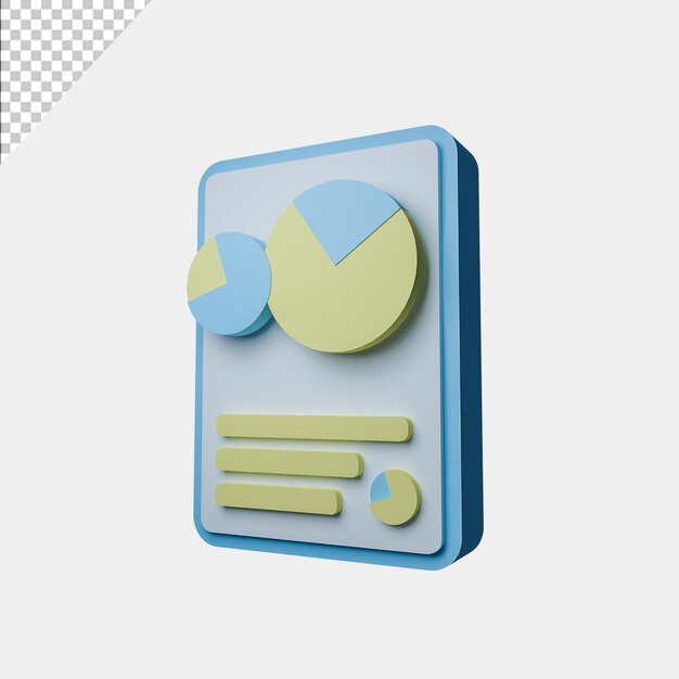 Analysis icon in realistic 3d rendering free psd