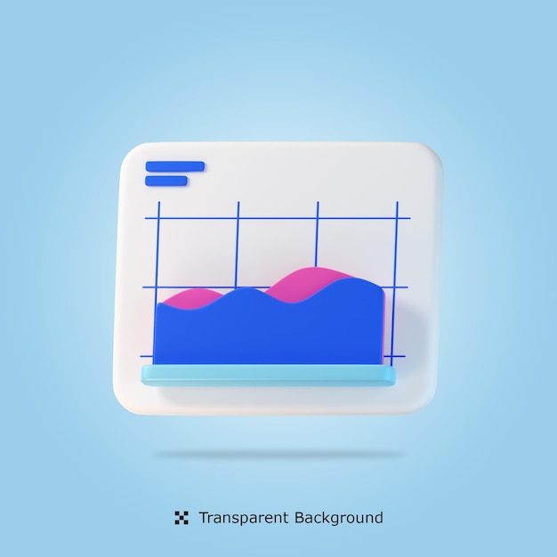 Illustrazione dell'icona 3d del grafico analitico