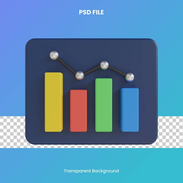 analytical chart 3d rendering psd file transparent background