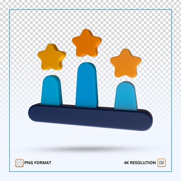 PSD analytics bar chart graph management reputation star