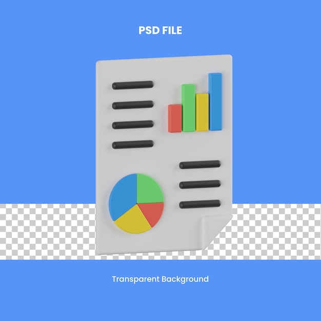 PSD rapporto di analisi illustrazione dell'icona di rendering 3d analisi