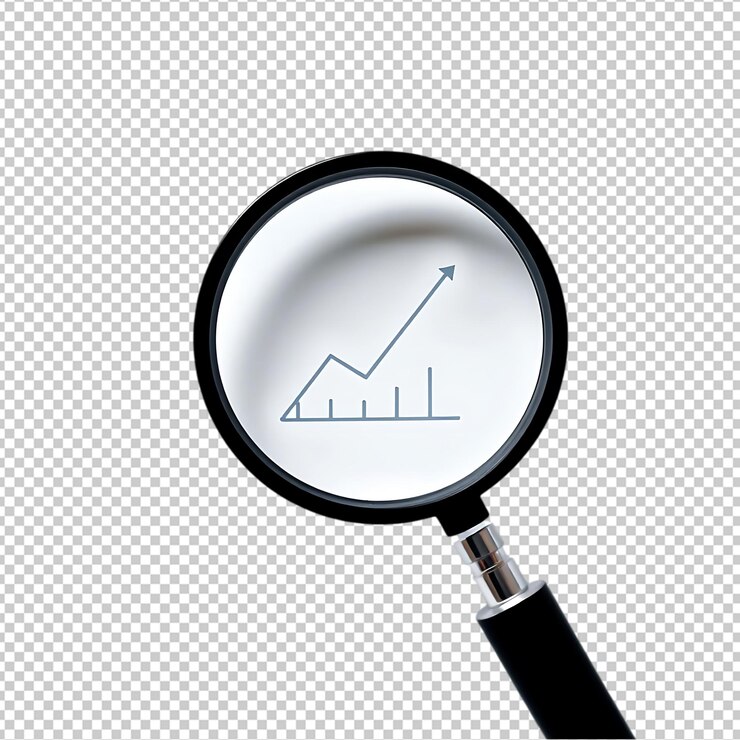 PSD analyzing growth with magnifying glass