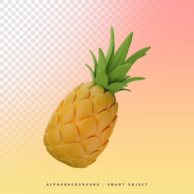 Ananas 3d Ikona Ilustracja