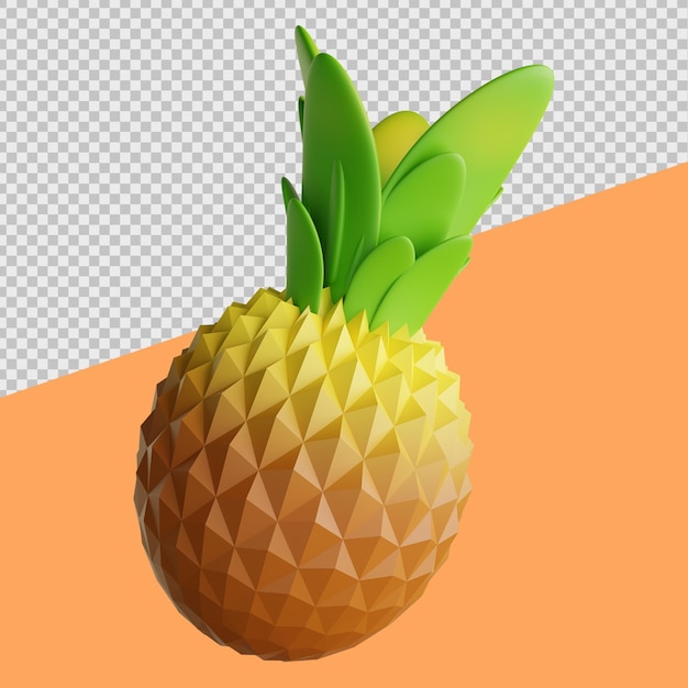 Ananas 3d zomerfruit-illustraties