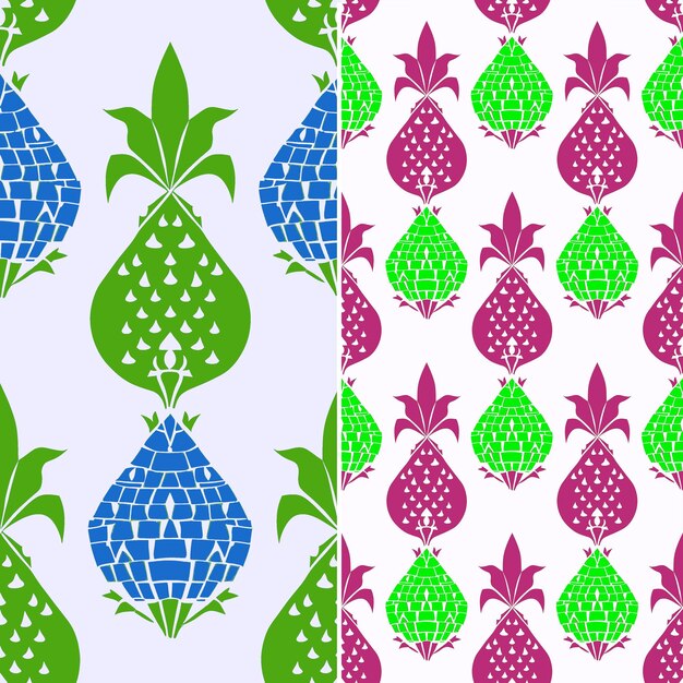 PSD ananas in groen en blauw