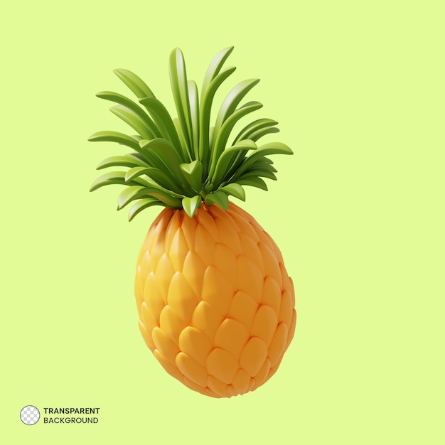 Ananas pictogram geïsoleerd 3d render illustratie