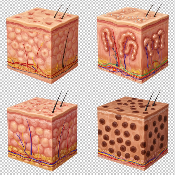PSD anatomia ludzkiej skóry