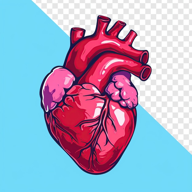 Anatomically correct cartoon heart illustration