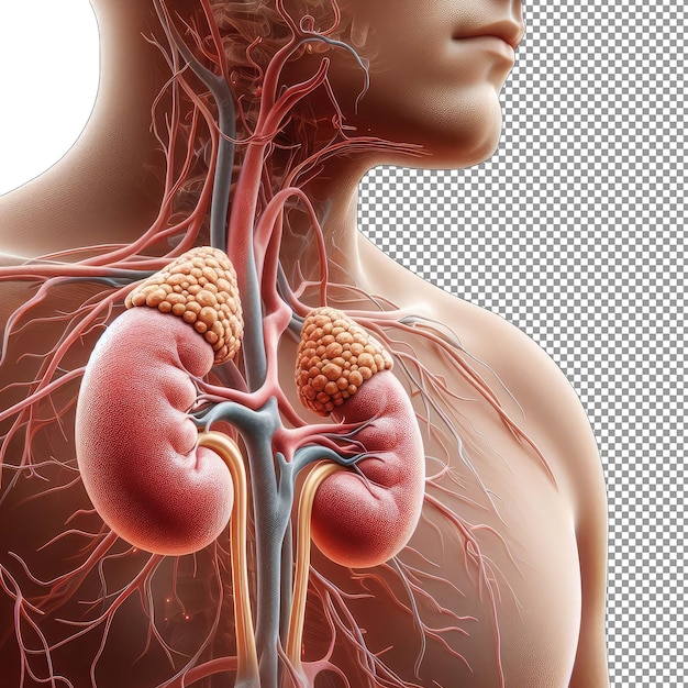PSD anatomie inzicht geïsoleerd 3d menselijk orgaan op png achtergrond