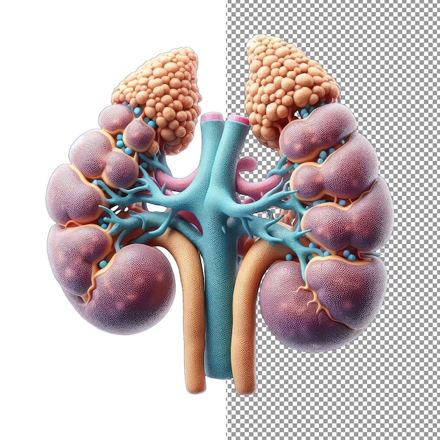 PSD anatomie inzicht geïsoleerd 3d menselijk orgaan op png achtergrond