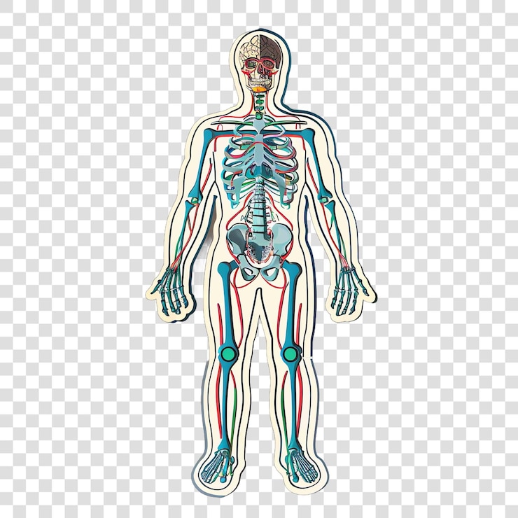 PSD anatomy model transparent background watercolor cliparton transparent background
