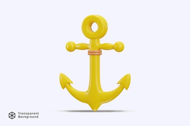 anchor icon 3d rendering vector illustration