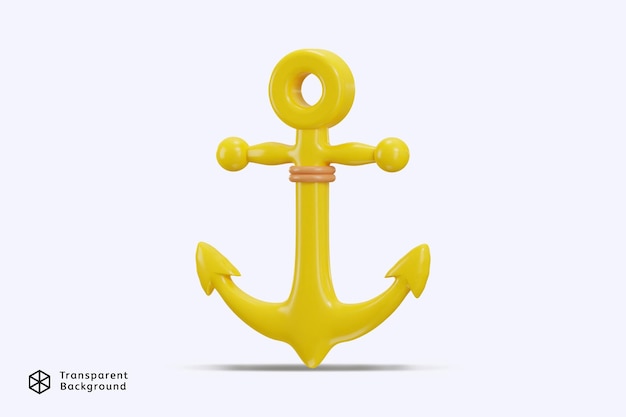 PSD anchor icon 3d rendering vector illustration