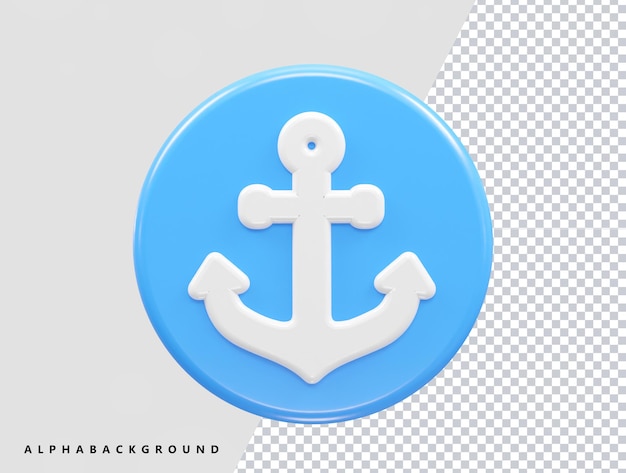 PSD anchor icon rendering 3d illustration