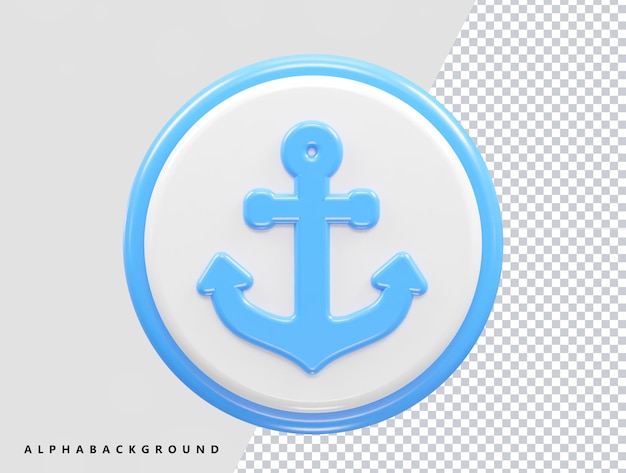 PSD anchor icon rendering 3d illustration