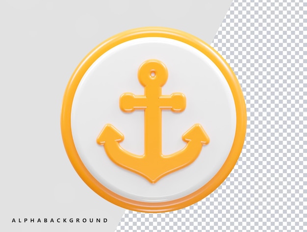 PSD anchor icon rendering 3d illustration