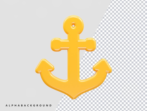 Anchor icon rendering 3d illustration