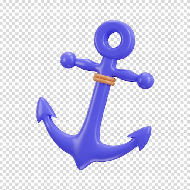 PSD anchor icon with rounded button icon 3d rendering vector illustration