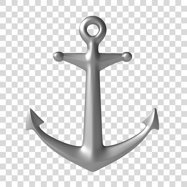 Anchor on a white background 3D render illustration