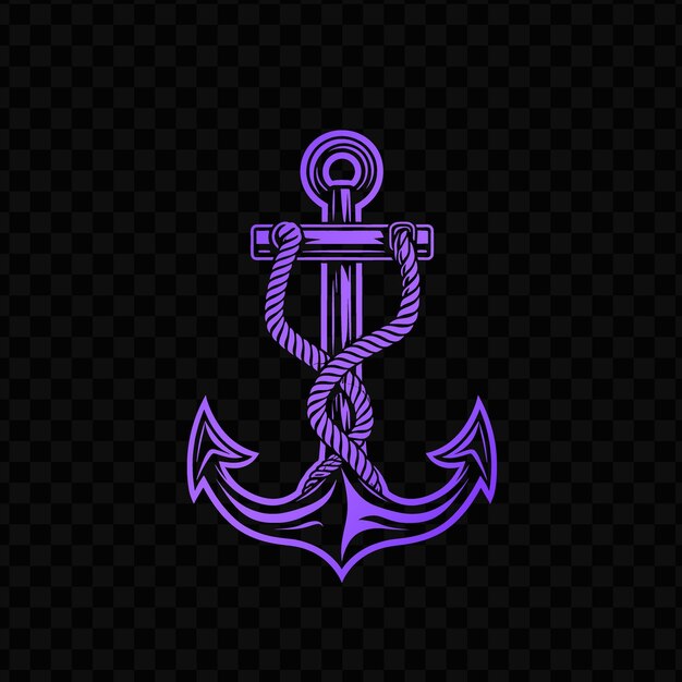 PSD anchor with a purple anchor on a black background