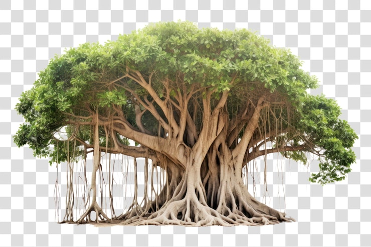 PSD ancient banyan tree illustration