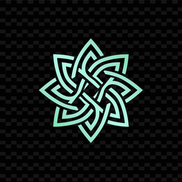 PSD Древний логотип кельтского клана с узлами и рунами для деко креативных племенных векторных дизайнов