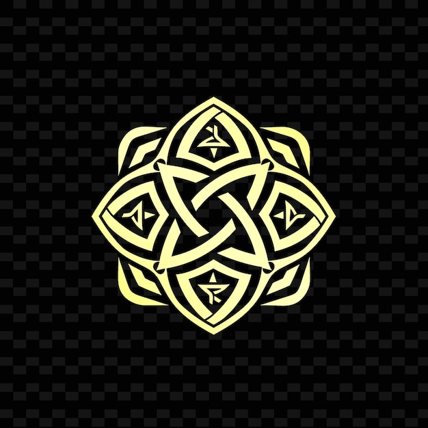 PSD ancient celtic clan badge logo with knots and runes for deco creative tribal vector designs