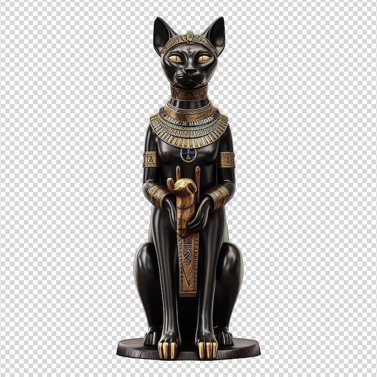 PSD ancient egyptian goddess bastet isolated on transparent background png