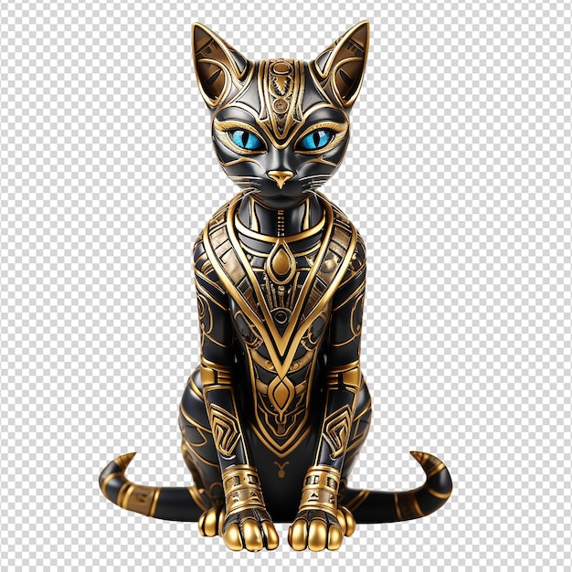 PSD ancient egyptian goddess bastet isolated on transparent background png