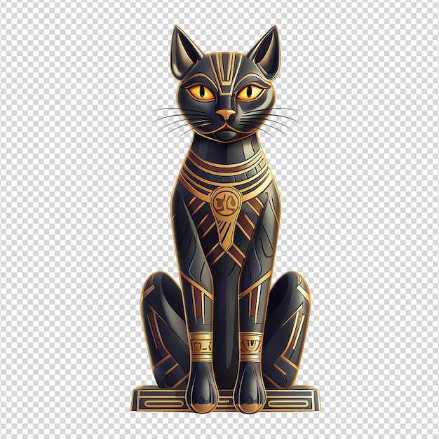 Ancient egyptian goddess bastet isolated on transparent background png