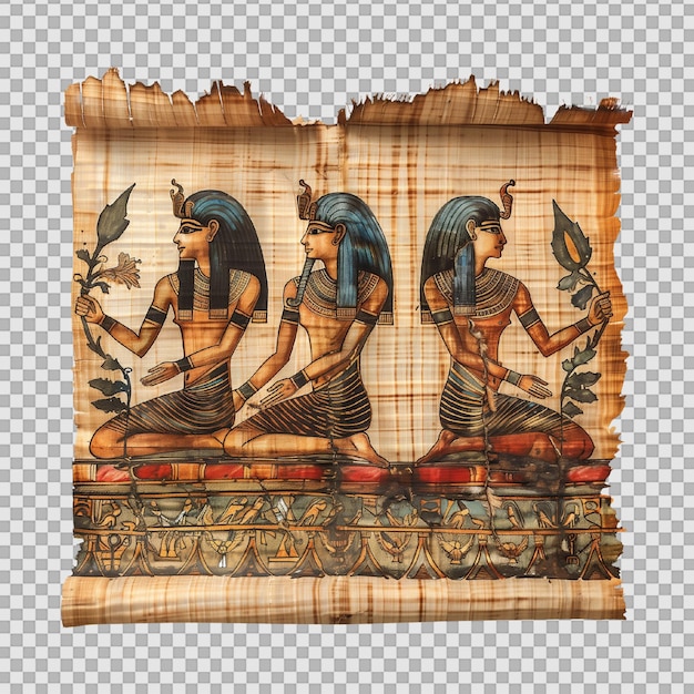PSD ancient egyptian papyrus on transparent background